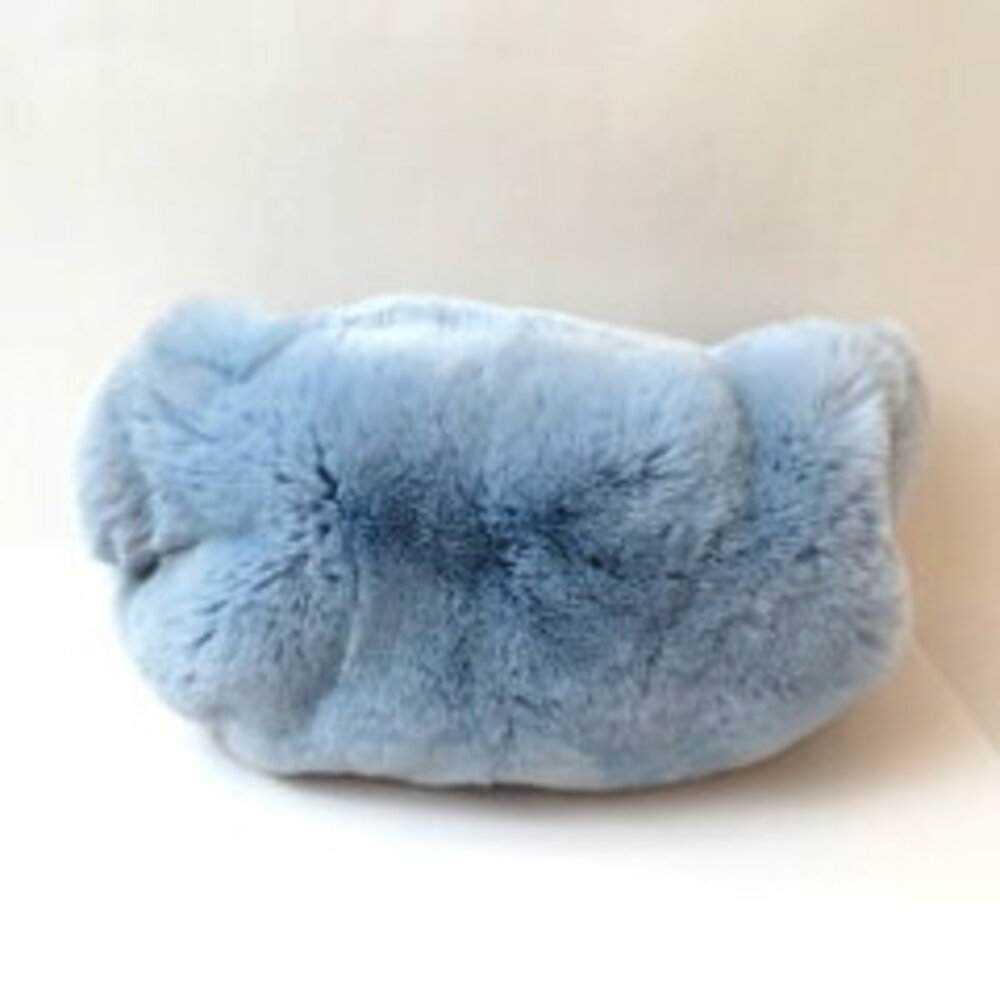 Chanel Chain Shoulder Handbag Rabbit Fur Blue - Picture 2 of 6